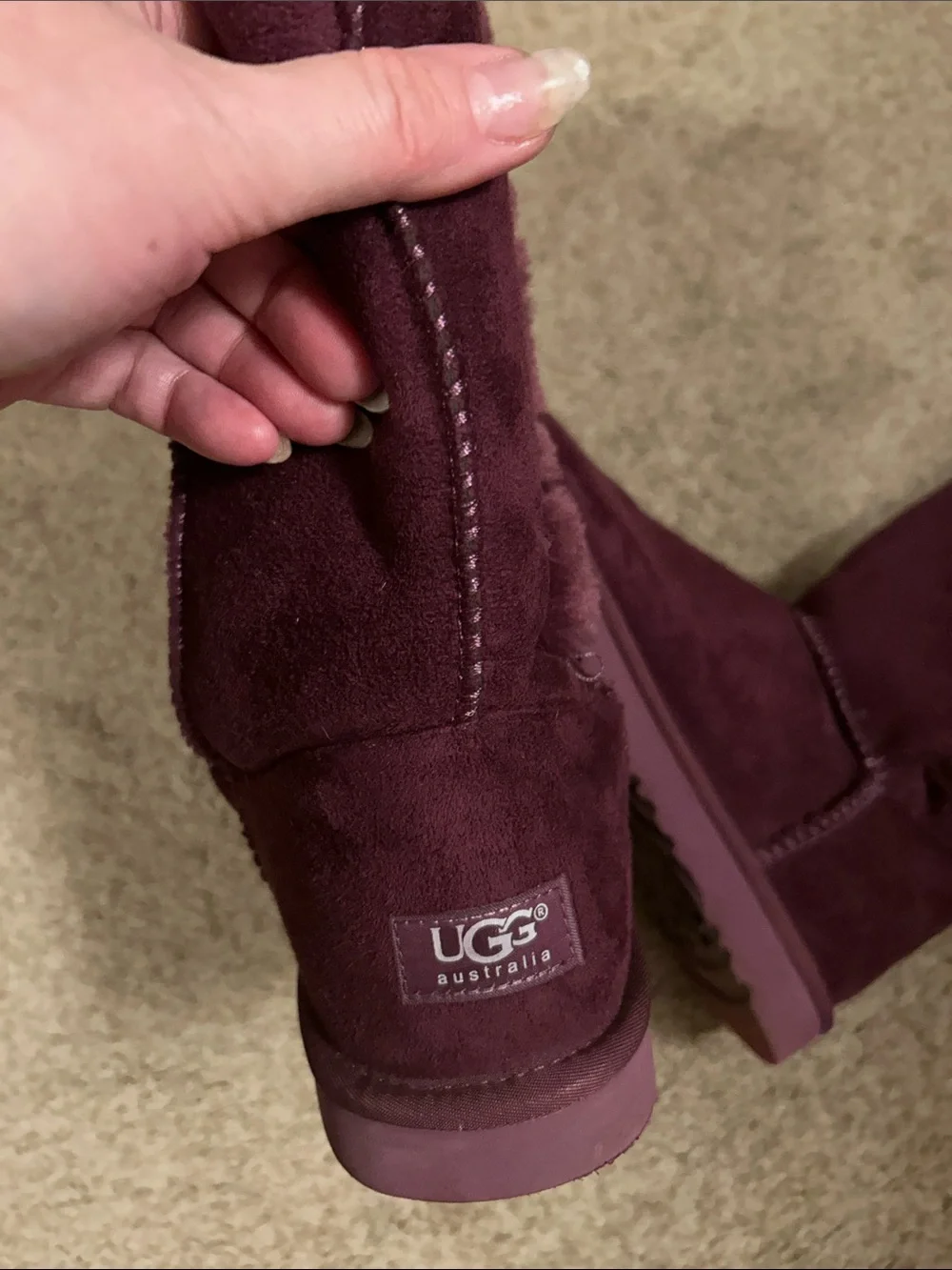 UGG Women's Purple Button-Trim Suede Winter Boots. 9. Perfect condition!
